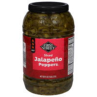 First Street Jalapeno Peppers, Sliced, Hot, 128 Fluid ounce