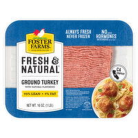 Foster Farms Ground Turkey, 93% Lean 7% Fat - 16 Ounce