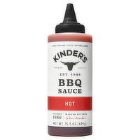 Kinder's BBQ Sauce, Hot - 15.5 Ounce