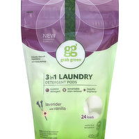 Grab Green Laundry Detergent Pods, 3in1, Lavender with Vanilla - 15.2 Ounce