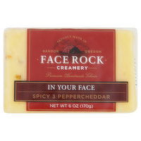 Face Rock Creamery Cheese, In Your Face, Spicy 3 Pepper Cheddar - 6 Ounce