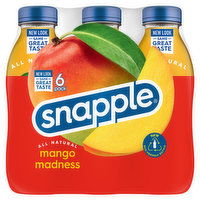 Snapple Flavored Juice Drink, Mango Madness, 6 Pack, 6 Each