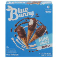 Blue Bunny Frozen Dairy Dessert, Vanilla, Mini Swirls, 8 Each