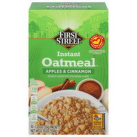 First Street Oatmeal, Instant, Apples & Cinnamon - 10 Each