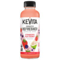 KeVita Sparkling Drink, Strawberry Acai Coconut ,Probiotic Refresher - 15.2 Ounce