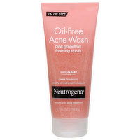 Neutrogena Foaming Scrub, Pink Grapefruit, Oil-Free Acne Wash, Value Size - 6.7 Fluid ounce