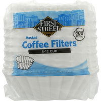 First Street Coffee Filters, Basket, 8-12 Cup - 500 Each