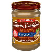 Laura Scudders Old Fashioned Peanut Butter, Smooth - 16 Ounce