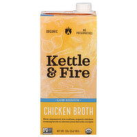 Kettle & Fire Chicken Broth, Low Sodium, 32 Ounce