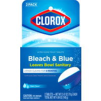 Clorox Blue Toilet Tablets, Ultra Clean, Beach & Blue, Rain Clean, 2 Pack - 4.94 Ounce