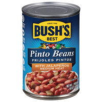 Bush's Best Pinto Beans, with Jalapenos, Medium Heat - 16 Ounce