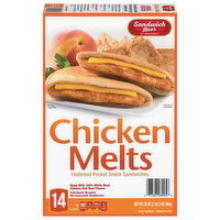 Sandwich Bros. Flatbread Pockets Snack Sandwiches, Chicken Melts, 14 Each