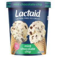 Lactaid Ice Cream, Lactose Free, Mint Chocolate Chip - 1 Quart