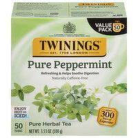 Twinings Herbal Tea, Caffeine-Free, Pure Peppermint, Tea Bags, Value Pack - 50 Each
