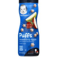 Gerber Cereal Snack, Puffs, Strawberry Apple, 1.48 Ounce