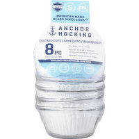 Anchor Hocking Custard Cups, with Lids, 6 Ounces - 8 Each