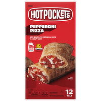 Hot Pockets Sandwiches, Crispy Crust, Pepperoni Pizza, 12 Pack, 12 Each