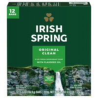 Irish Spring Deodorant Bar Soap for Men, Original Clean - 12 Each