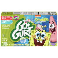 Go-Gurt Fat Free Spongebob Squarepants Strawberry Splash/Cool Cotton Candy Yogurt Value Pack - 16 Each