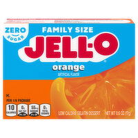 Jell-O Low Calorie Zero Sugar Orange Gelatin Dessert Family Size - 0.6 Ounce