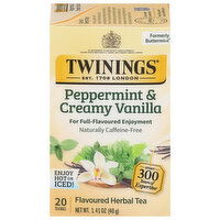 Twinings Herbal Tea, Caffeine-Free, Peppermint & Creamy Vanilla, Tea Bags - 20 Each