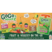 GoGo Squeez Fruit & Veggies On The Go, Boulder Berry, Zippin Zingin Pear, Variety Pack - 12 Each