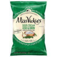 Miss Vickie's Potato Chips, Sour Cream Herb & Onion, Kettle Cooked - 8 Ounce