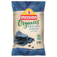 Mission Tortilla Chips, Blue Corn, with Sea Salt - 9 Ounce
