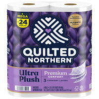 Quilted Northern Toilet Paper, Unscented, Mega Rolls, 3-Ply - 6 Each