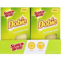 Scotch-Brite Cleaning Pad, Dobie 3 Pack, 1 Each