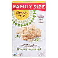 Simple Mills Crackers, Rosemary & Sea Salt, Almond Flour, Family Size - 7 Ounce