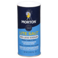 Morton Salt, Lite, 50% Less Sodium - 11 Ounce