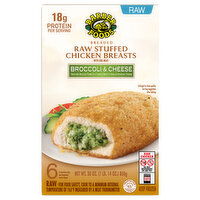 Barber Foods Chicken Breasts, with Rib Meat, Stuffed, Raw, Broccoli & Cheese, Breaded - 6 Each