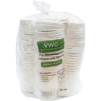 16oz Paper Food Container/Lid Combo Pack - 36 Each
