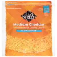 First Street Fancy Shredded Cheese, Medium Cheddar, 32 Ounce