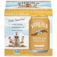 Virgil's Soda, Vanilla Cream - 4 Each