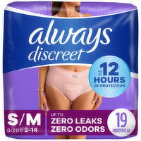 Always Discreet Adult Incontinence Underwear for Women, S/M - 19 Each