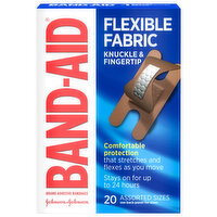 Band-Aid Flexible Fabric Knuckle & Fingertip Assorted Sizes Adhesive Bandages