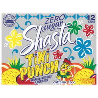 Shasta Soda, Caffeine Free, Zero Sugar, Tiki Punch - 144 Ounce