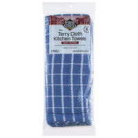 First Street Kitchen Towels, Terry Cloth, Blue, 6 Each