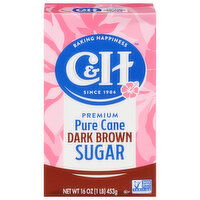 C&H Premium Pure Cane Dark Brown Sugar - 1 Pound