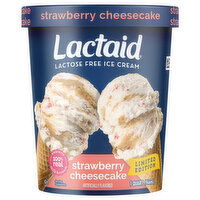 Lactaid Ice Cream, Lactose Free, Strawberry Cheesecake - 1 Quart