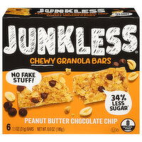 Junkless Granola Bars, Chewy, Peanut Butter Chocolate Chip