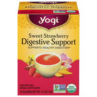 Yogi Digestive Support, Tea Bags, Sweet Strawberry - 16 Each