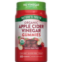 Nature's Truth Apple Cider Vinegar, Organic, Gummies, Delicious Apple Flavor - 60 Each