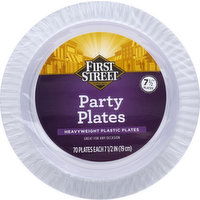 First Street Plastic Plates, Heavyweight, Party, 7-1/2 Inches - 70 Each