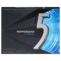 5 Gum, Sugarfree, Peppermint, Cobalt