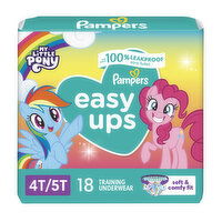 Pampers Easy Ups Training Underwear Girls Size 6 4T5T, 18 Each