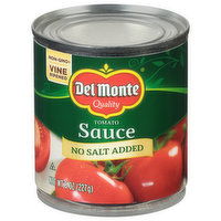 Del Monte Tomato Sauce, No Salt Added - 8 Ounce