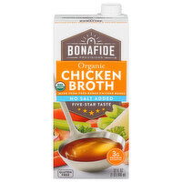 Bonafide Provisions Chicken Broth, Organic, No Salt Added - 32 Fluid ounce